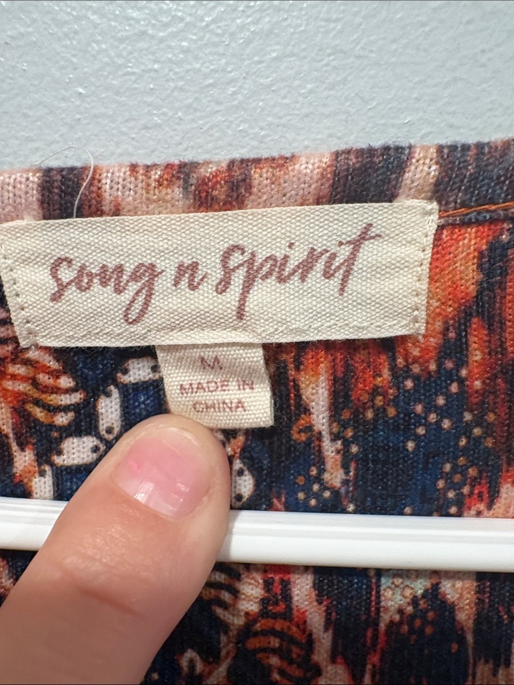 Textured Orange Ikat Scoop-Neck Tunic by Song n Spirit ptp 19 boho - Picture 2 of 8